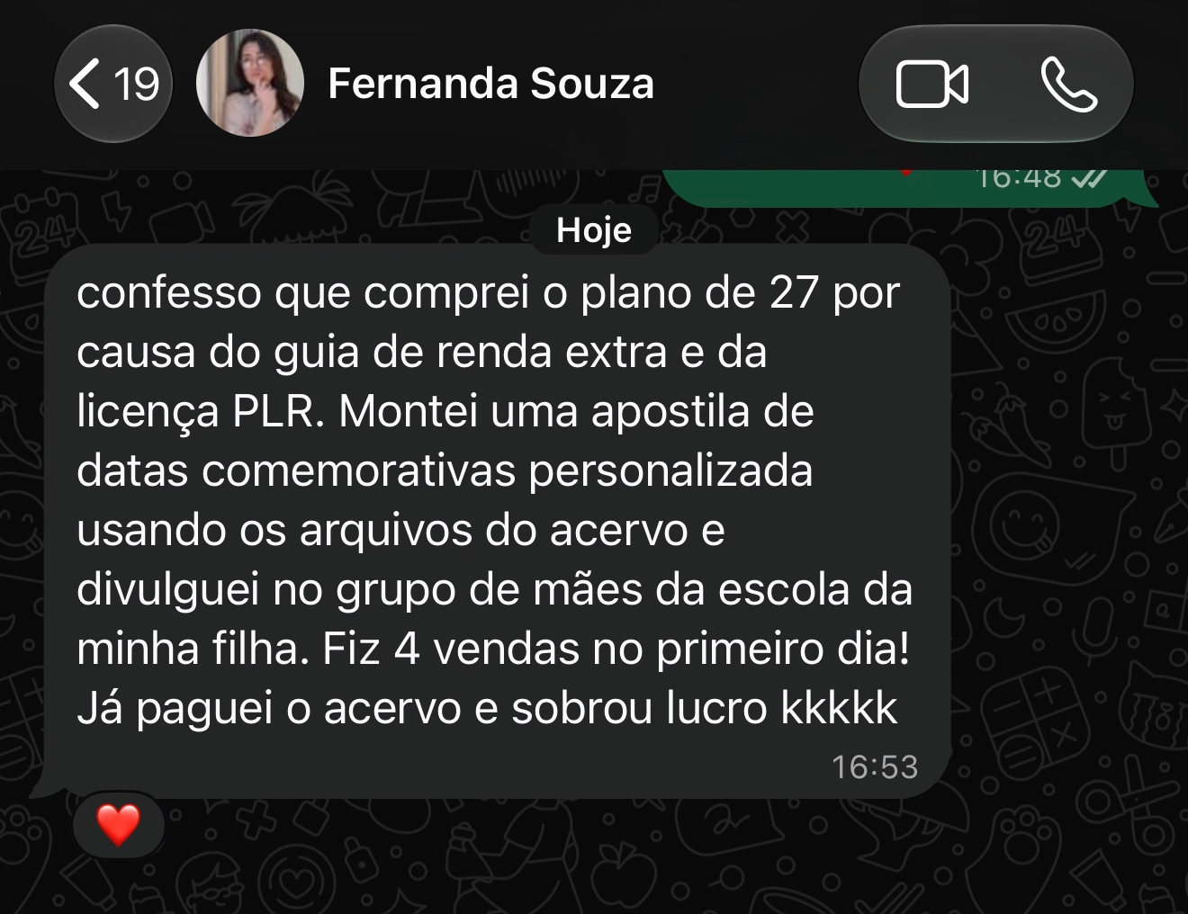 Depoimento enviado de Fernanda Souza